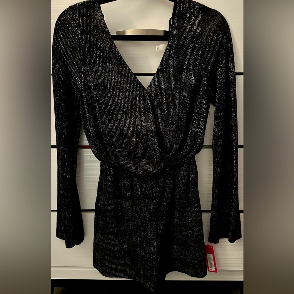 Long sleeve sparkly party dress with shorts bottoms
